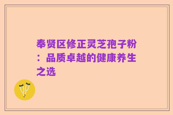 奉贤区修正灵芝孢子粉：品质卓越的健康养生之选