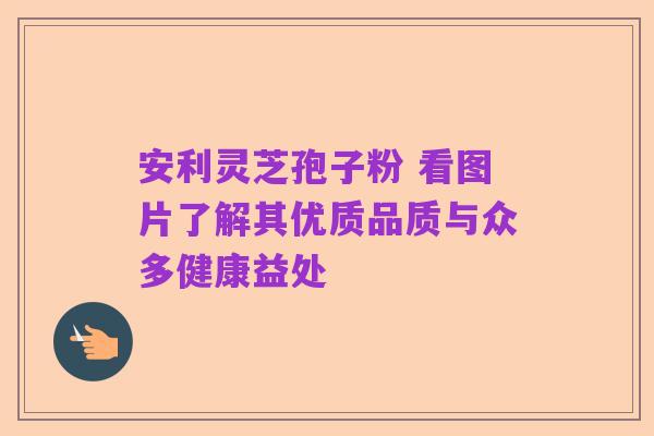 安利灵芝孢子粉 看图片了解其优质品质与众多健康益处