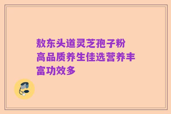 敖东头道灵芝孢子粉 高品质养生佳选营养丰富功效多