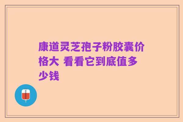 康道灵芝孢子粉胶囊价格大 看看它到底值多少钱